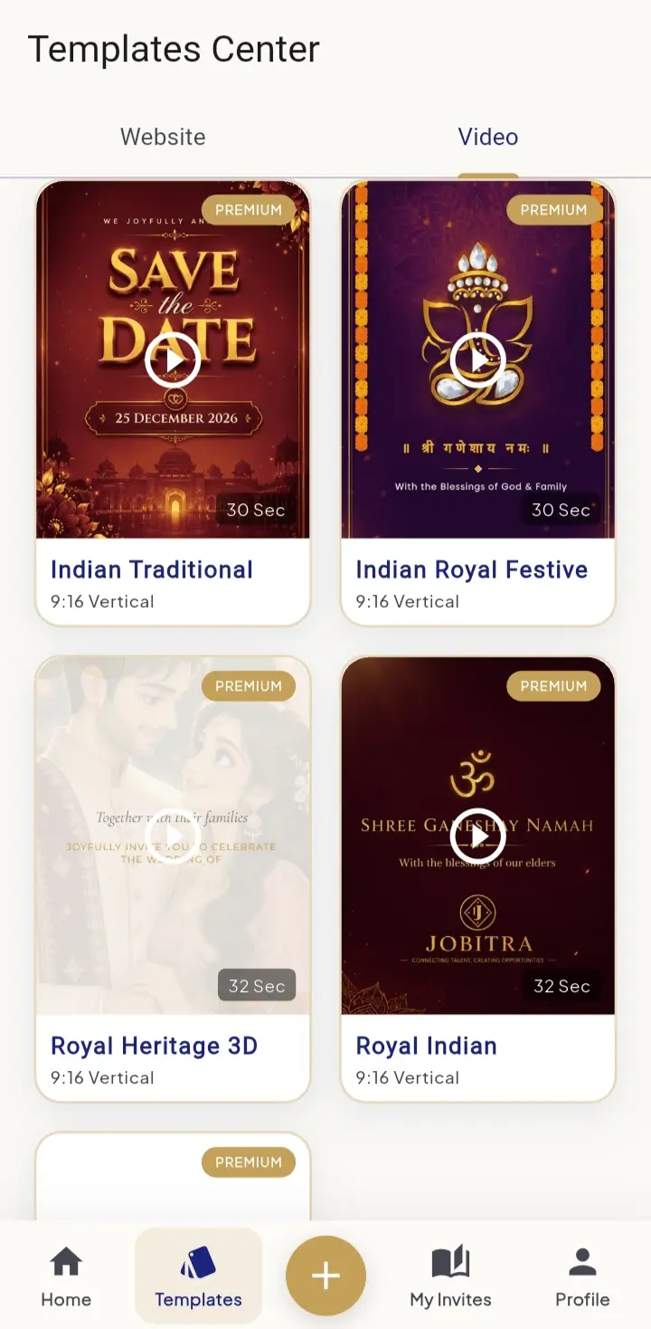 Video Invites Templates Center