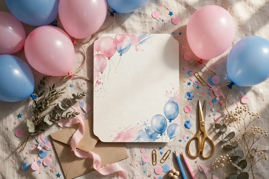Gender reveal party invitation card