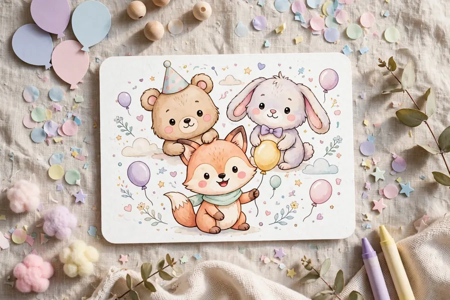Kids birthday celebration invitation card