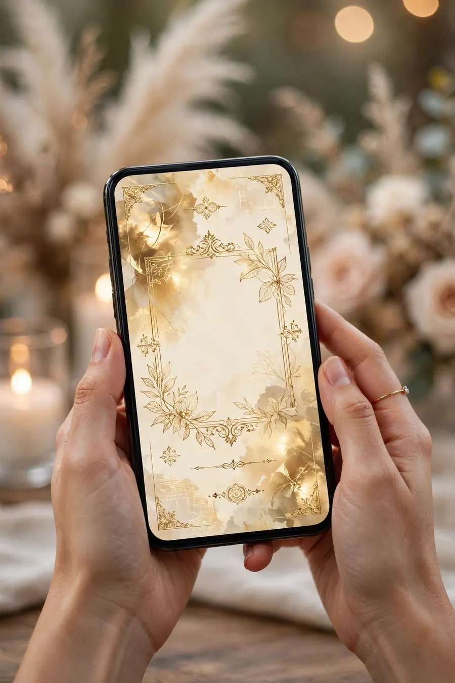 Royal wedding invitation website on mobile