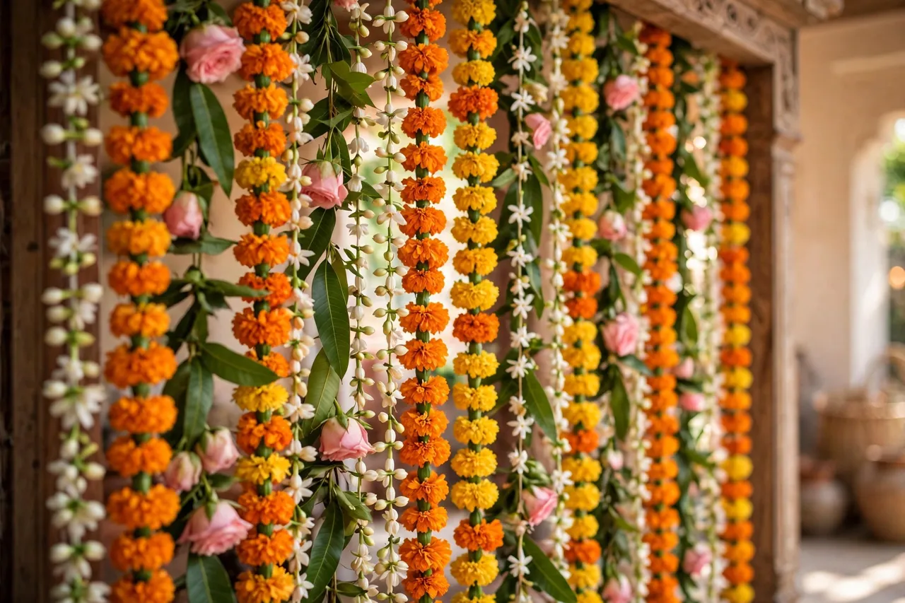Garland Curtain Haldi invitation template