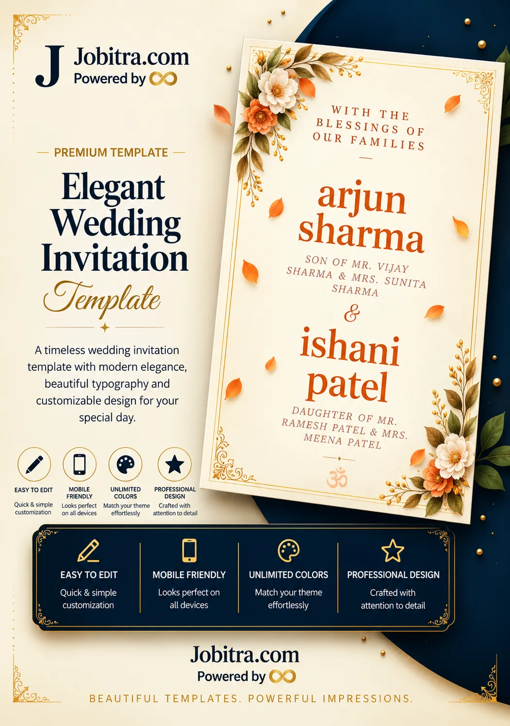 Marigold Joy Traditional interactive website invitation template