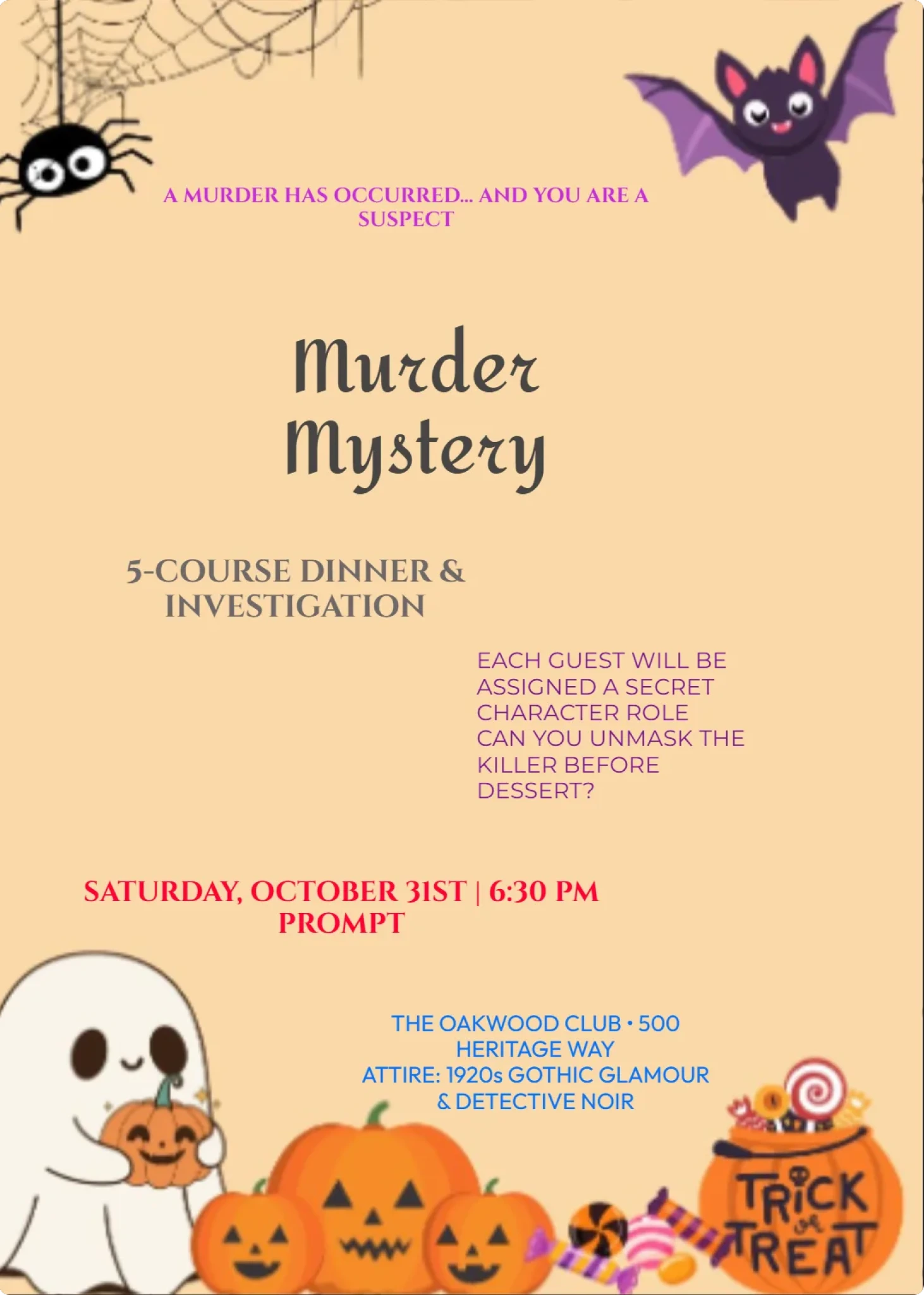 Dark Manor Murder Mystery Dinner