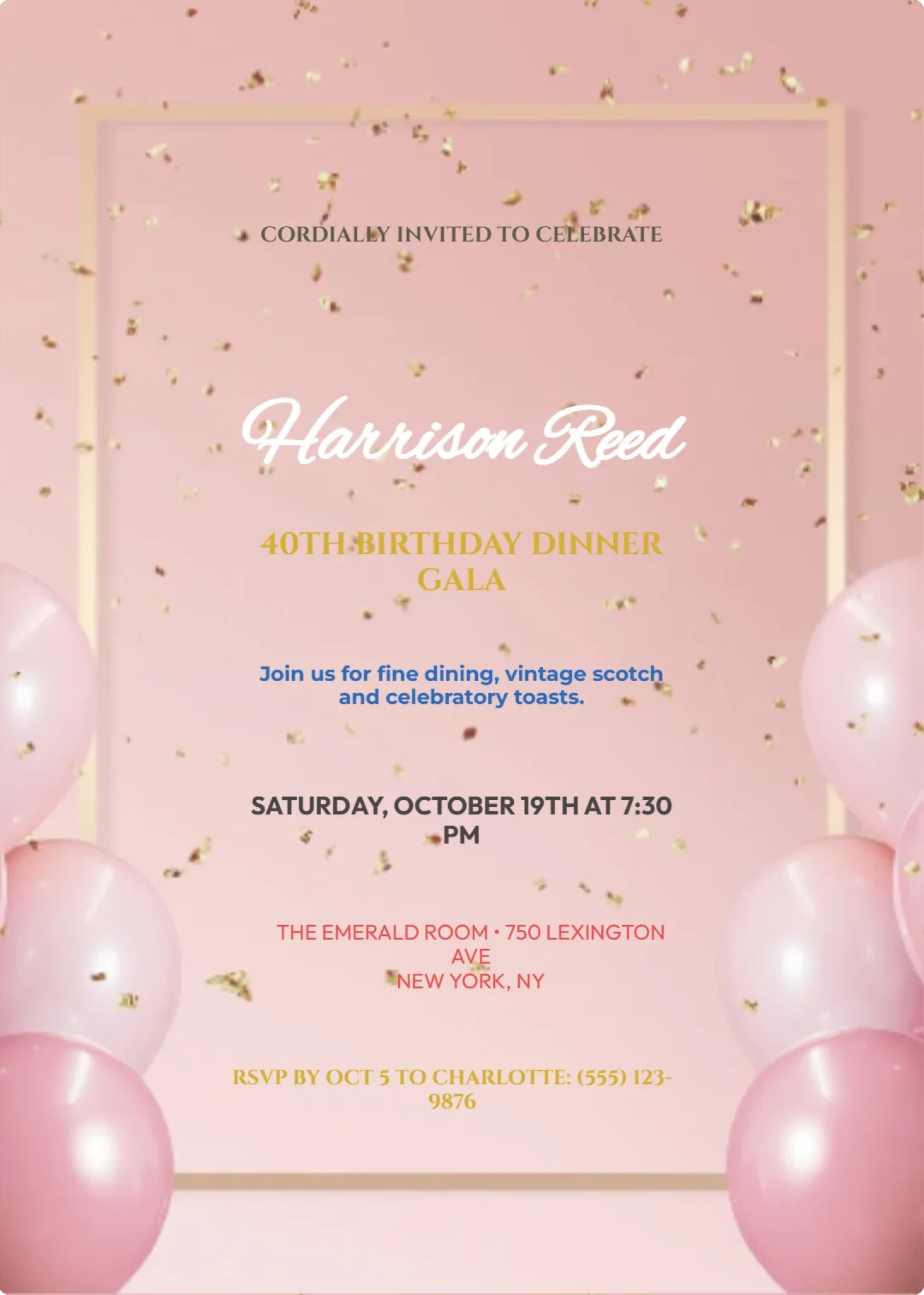 Emerald & Gold Botanical Foliage Birthday