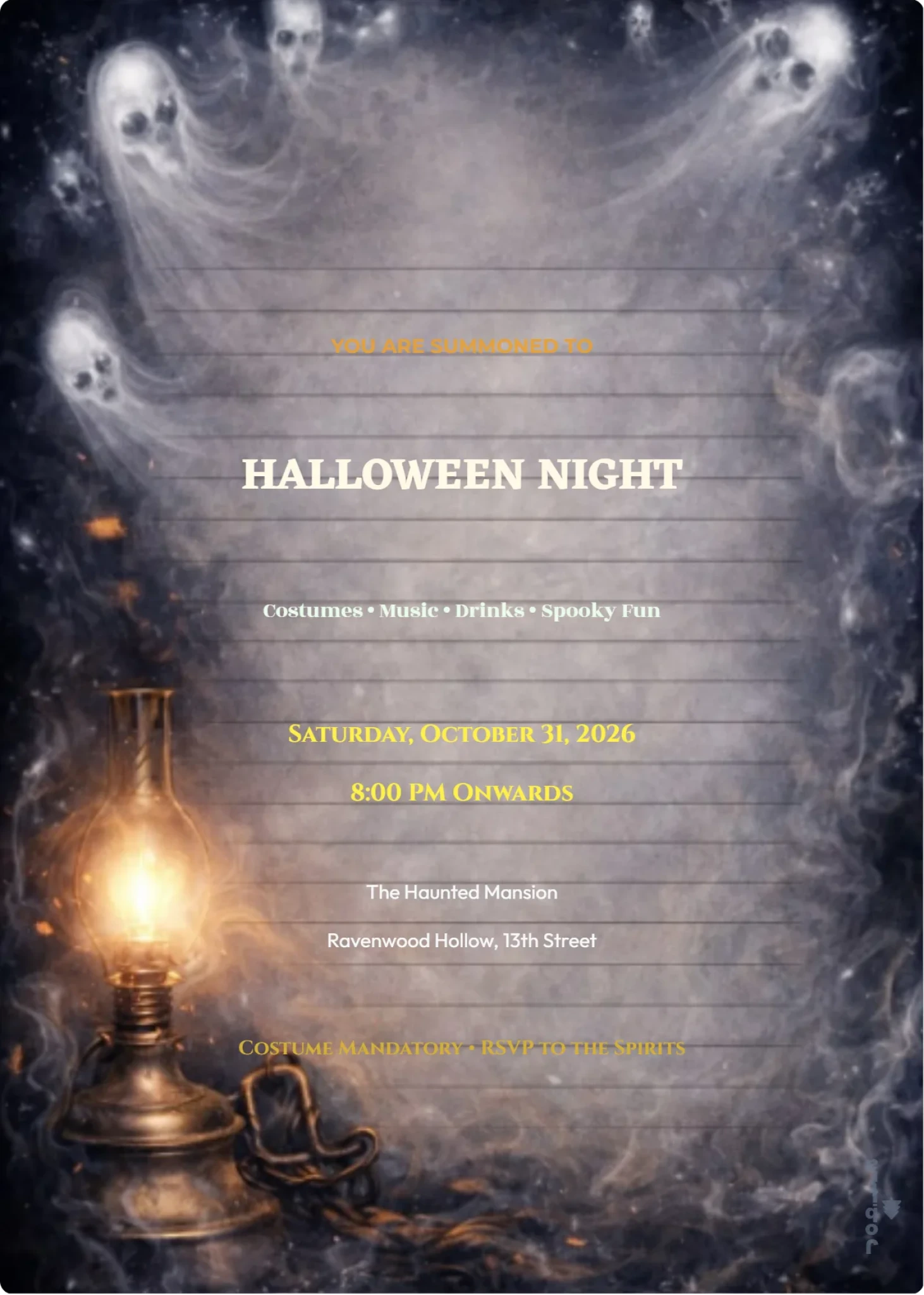 Haunted Ghost Lantern Halloween Night