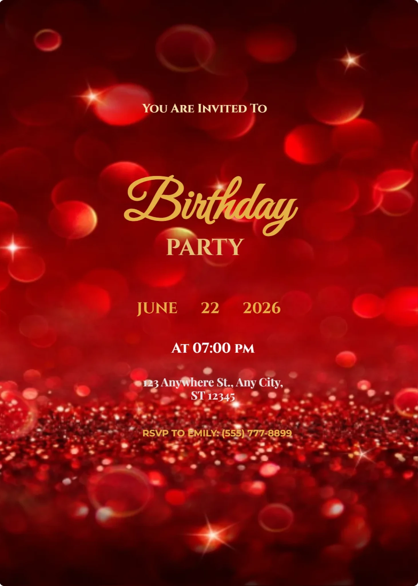 Til Midnight: Luxury Gold & Black Birthday