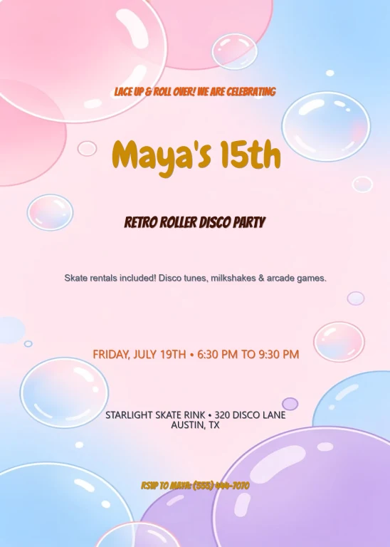 Retro Roller Disco 70s Groove Birthday