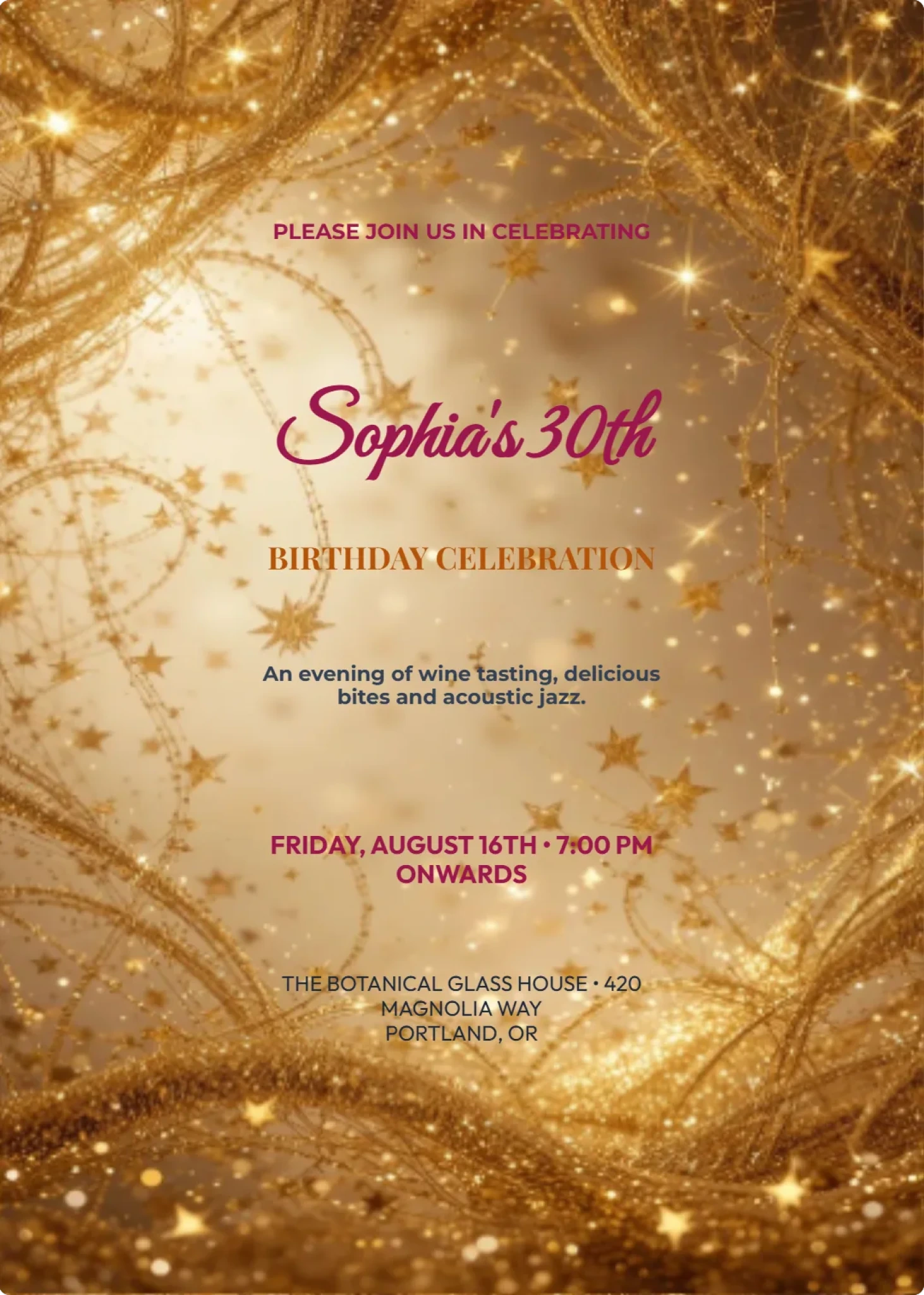 Rose Gold Blush & Botanical Birthday Soirée