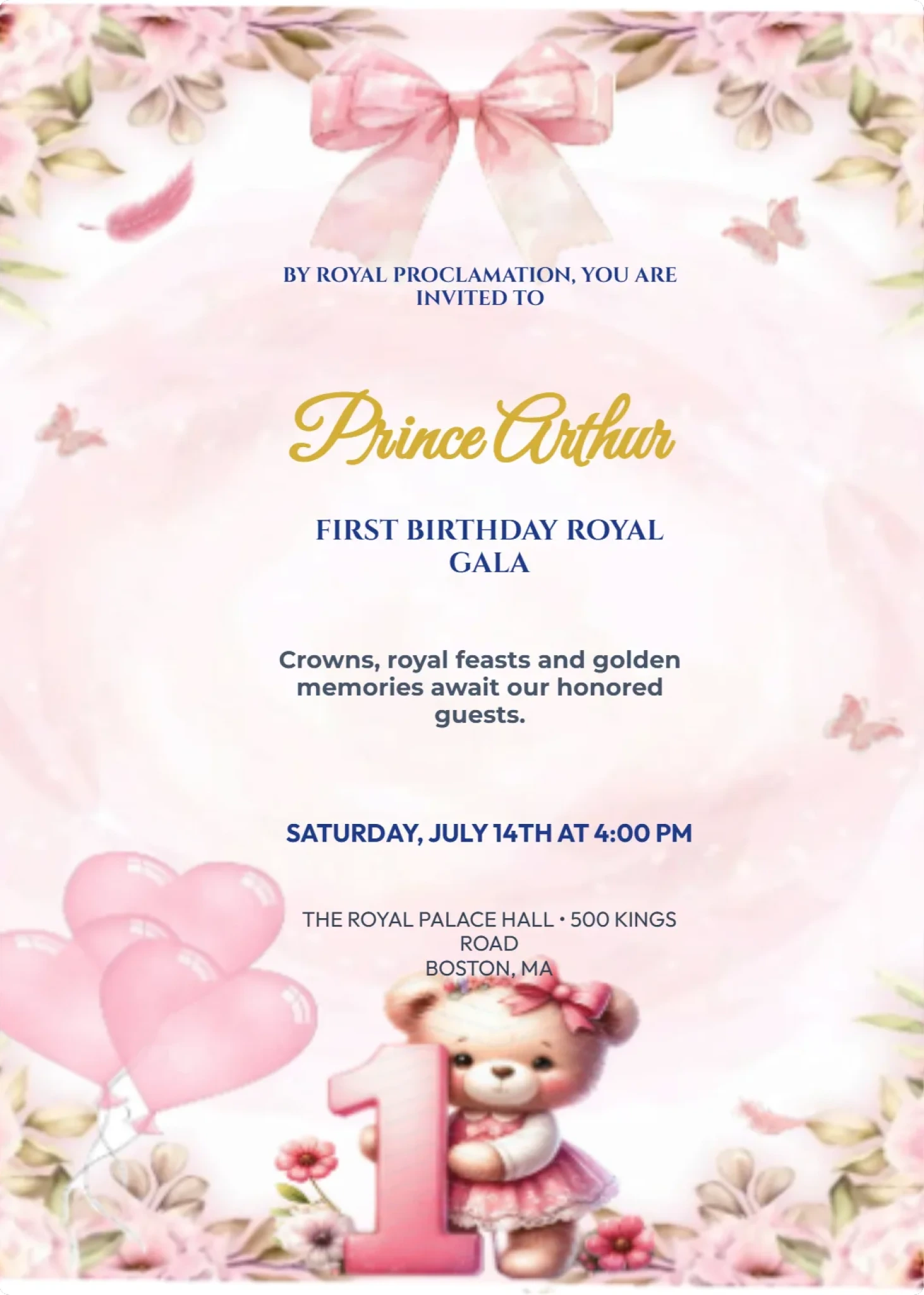 Little Prince Royal Crown 1st Birthday