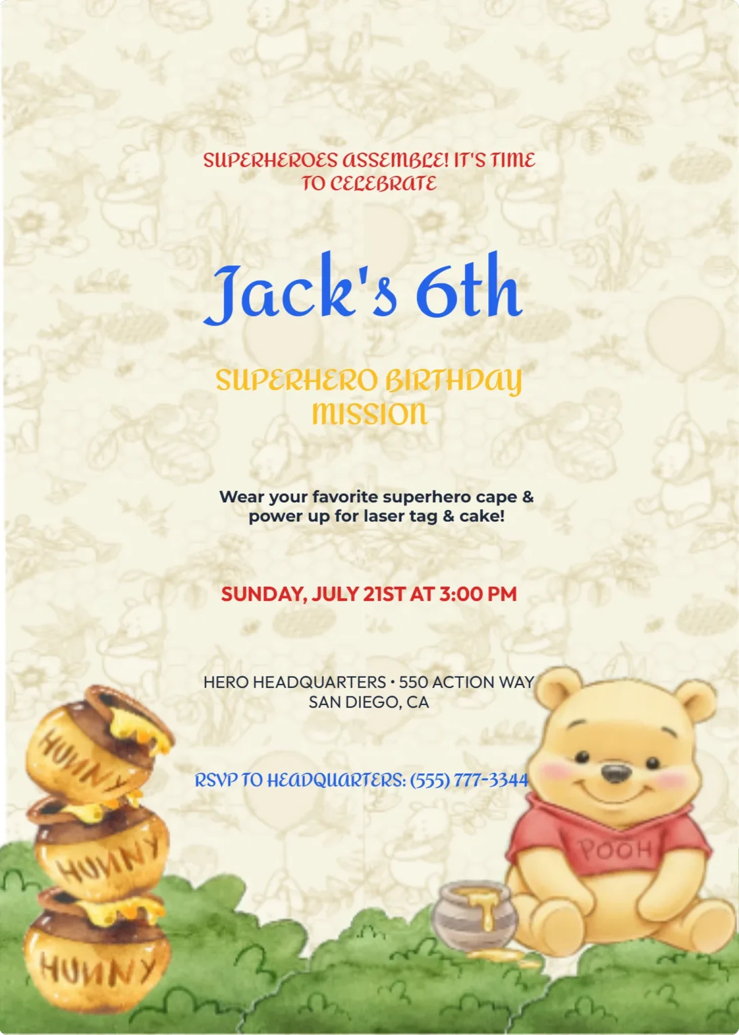 Superhero Comic Action Kids Birthday