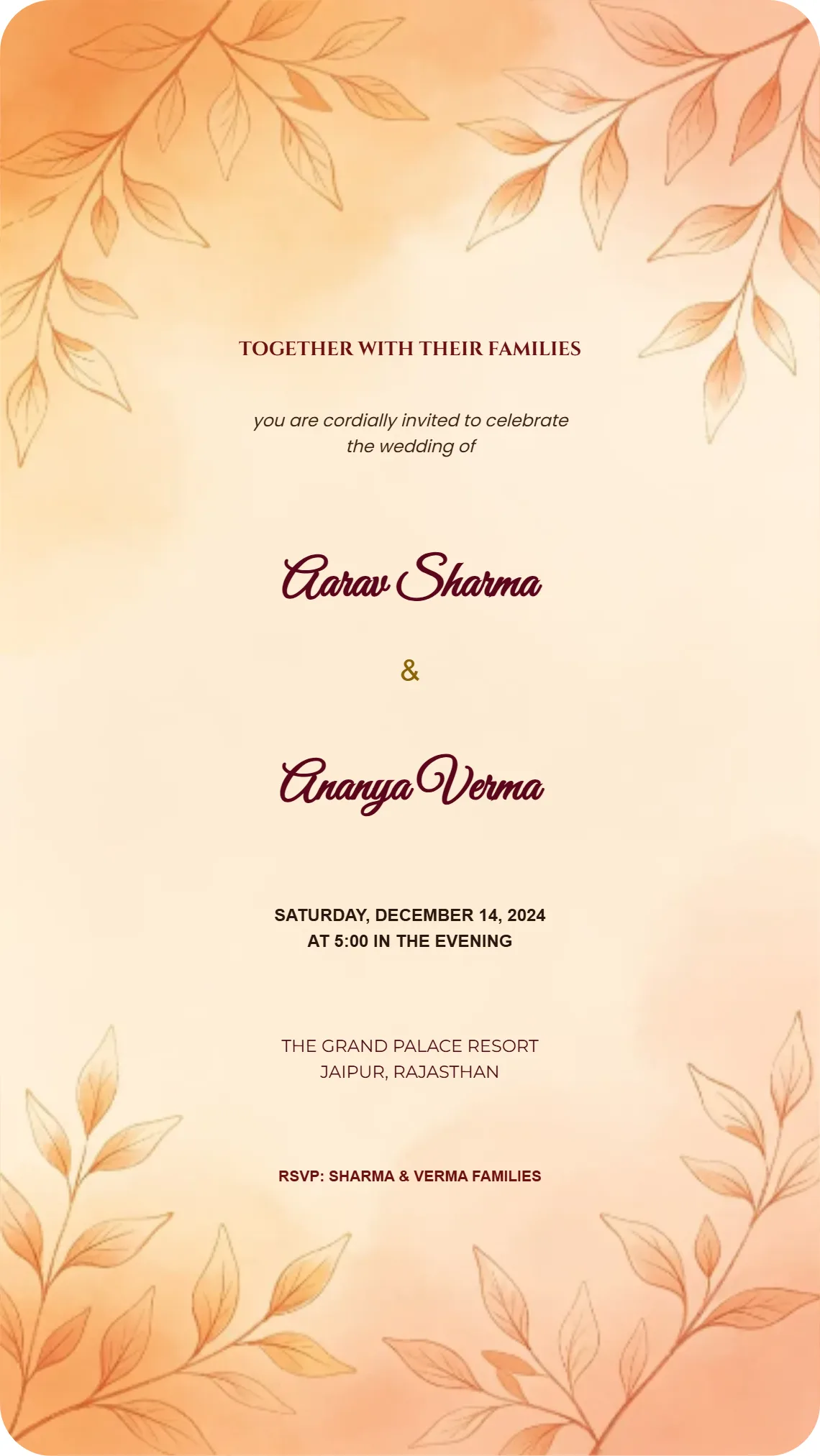 Vintage Royal Scroll Wedding Invitation Preview