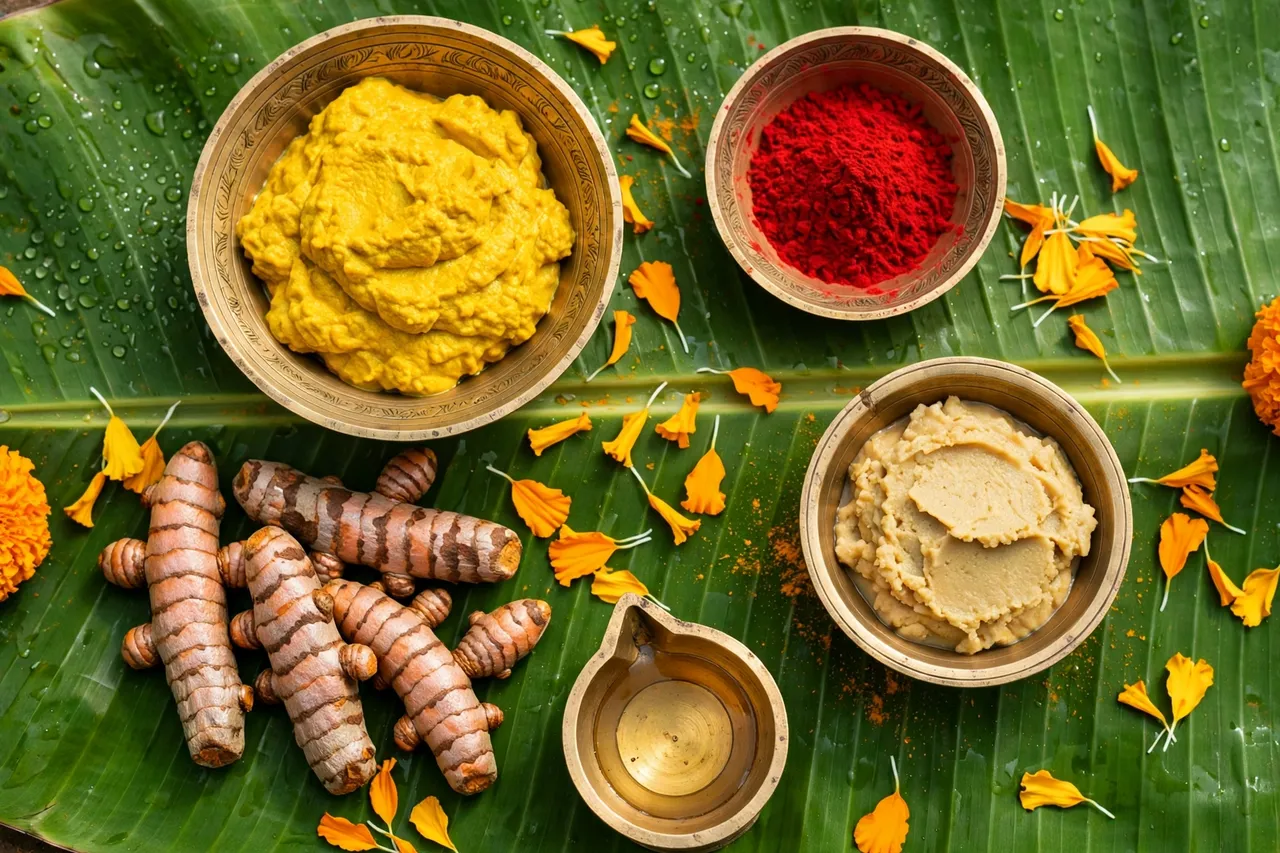 Pasupu thali on a banana leaf