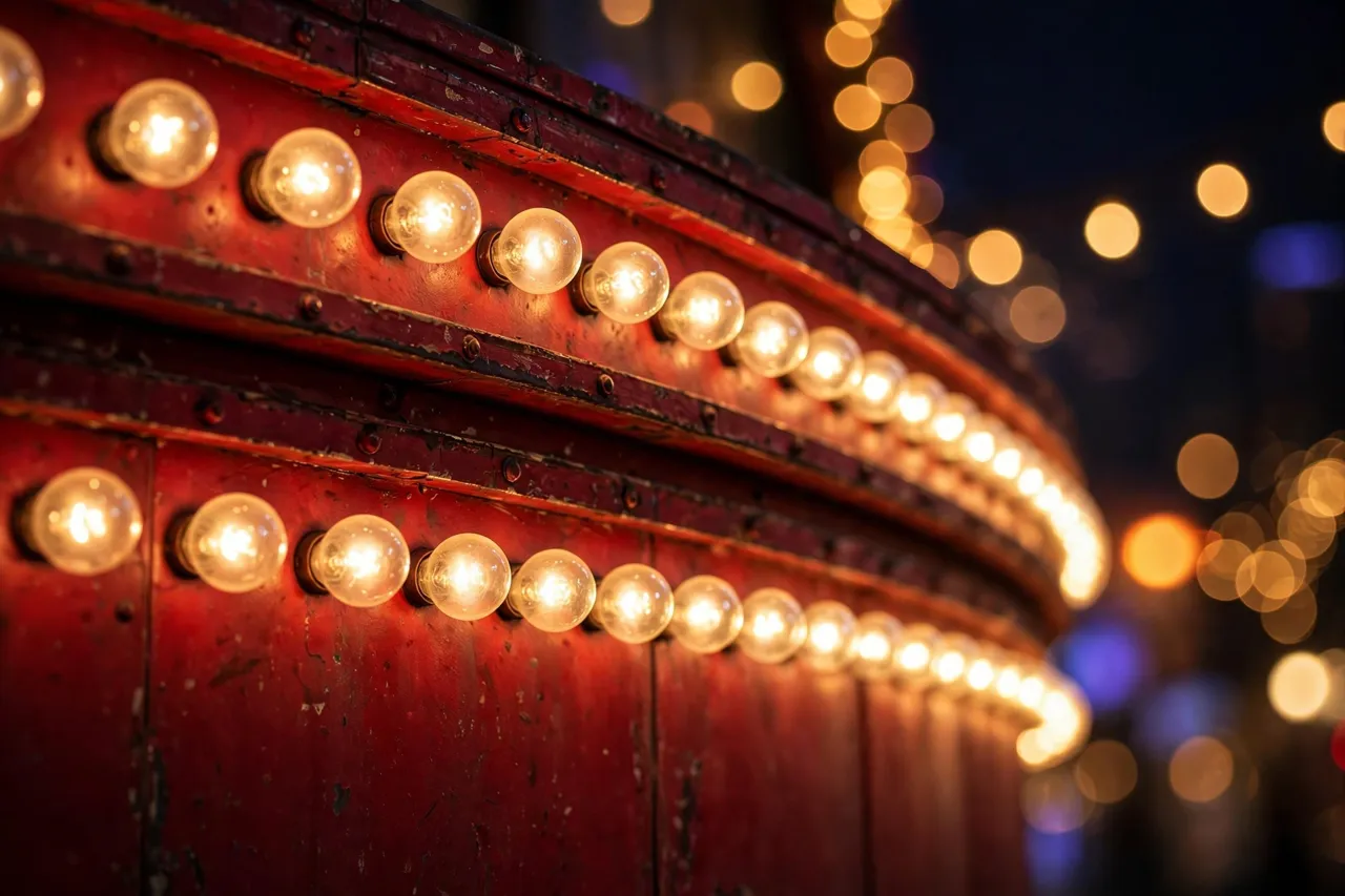 Marquee bulbs glowing