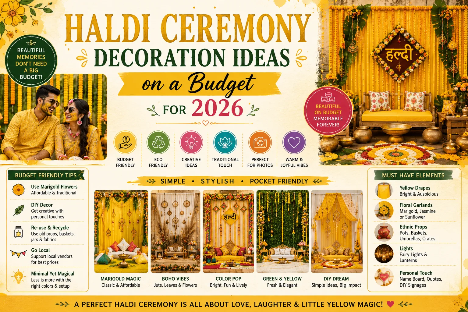 Haldi Ceremony Decoration Ideas on a Budget for 2026