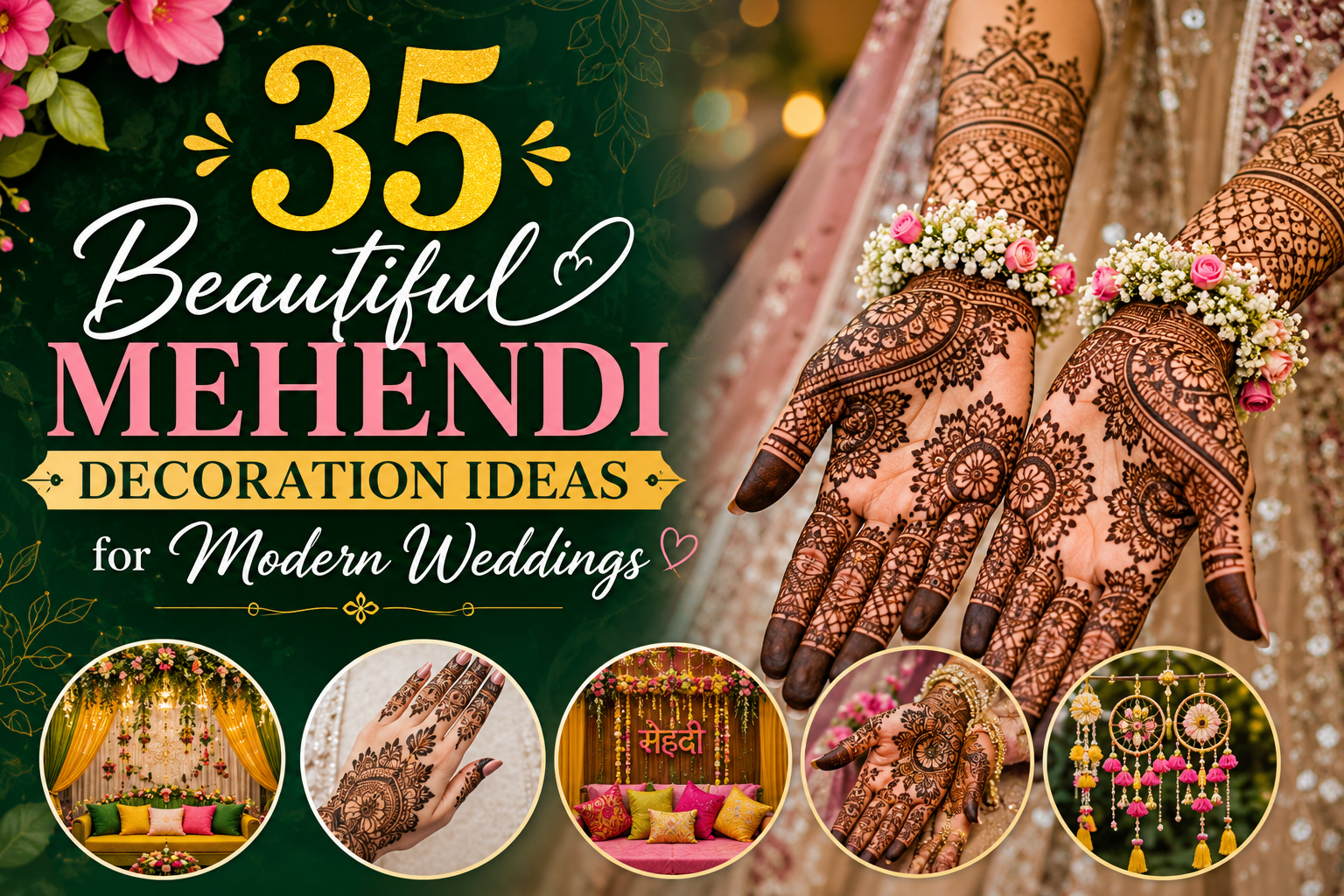 35 Beautiful Mehendi Decoration Ideas for Modern Weddings