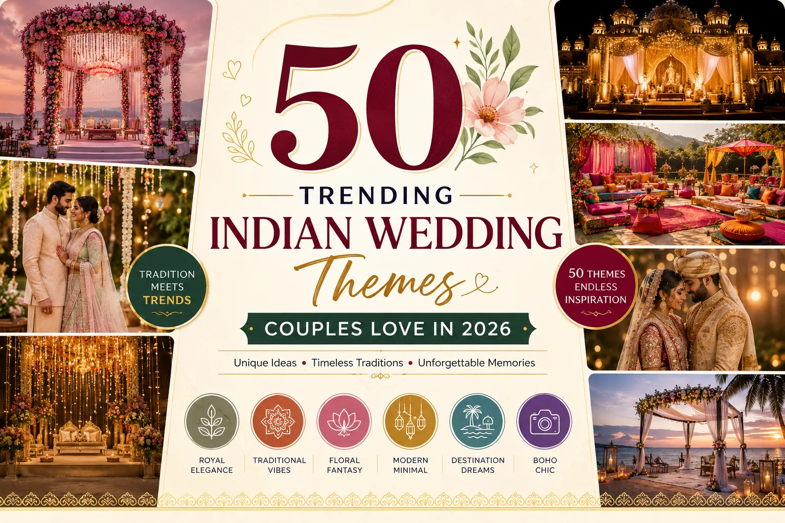 50 Trending Indian Wedding Themes Couples Love in 2026
